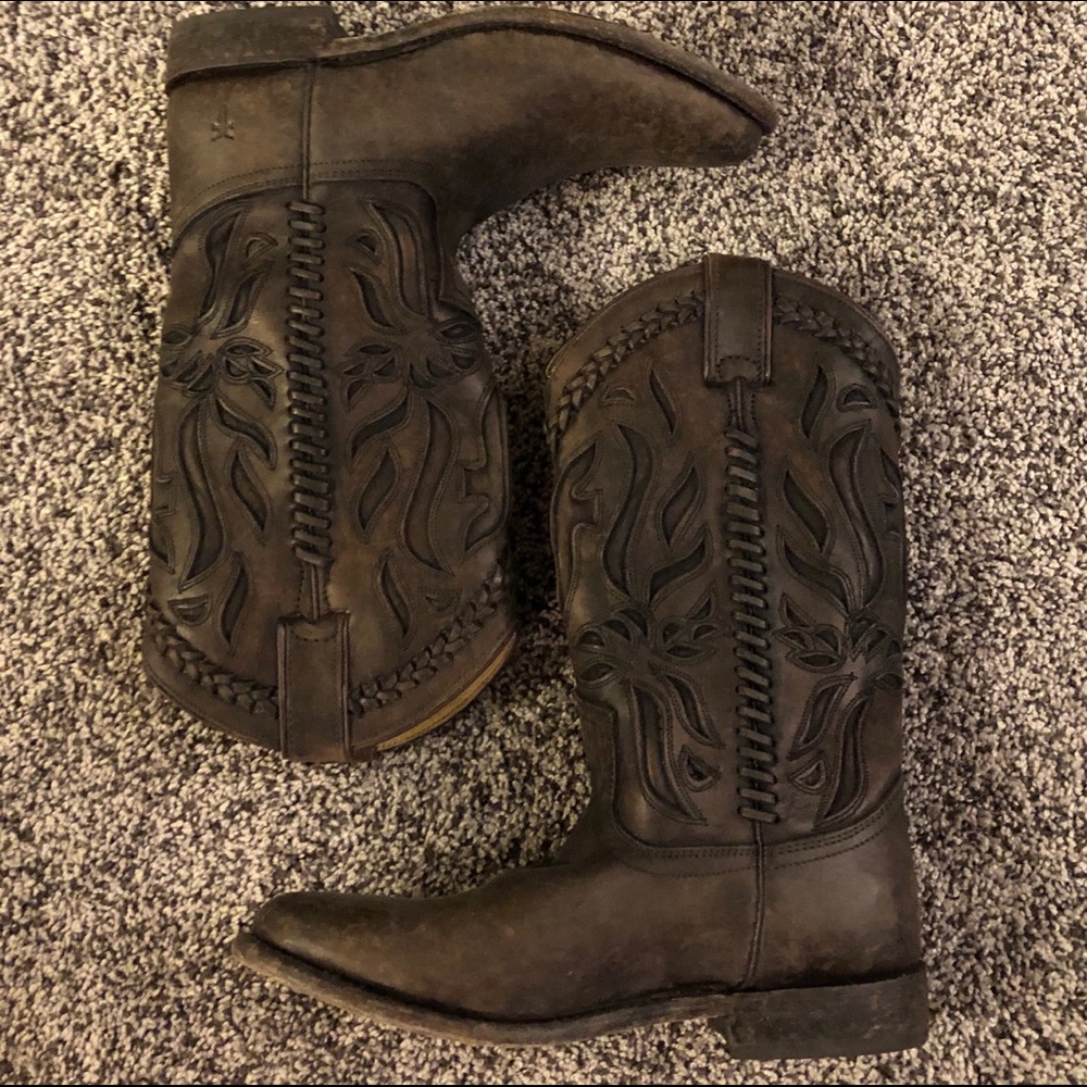 EUC Dark Brown Frye Cowboy Boots